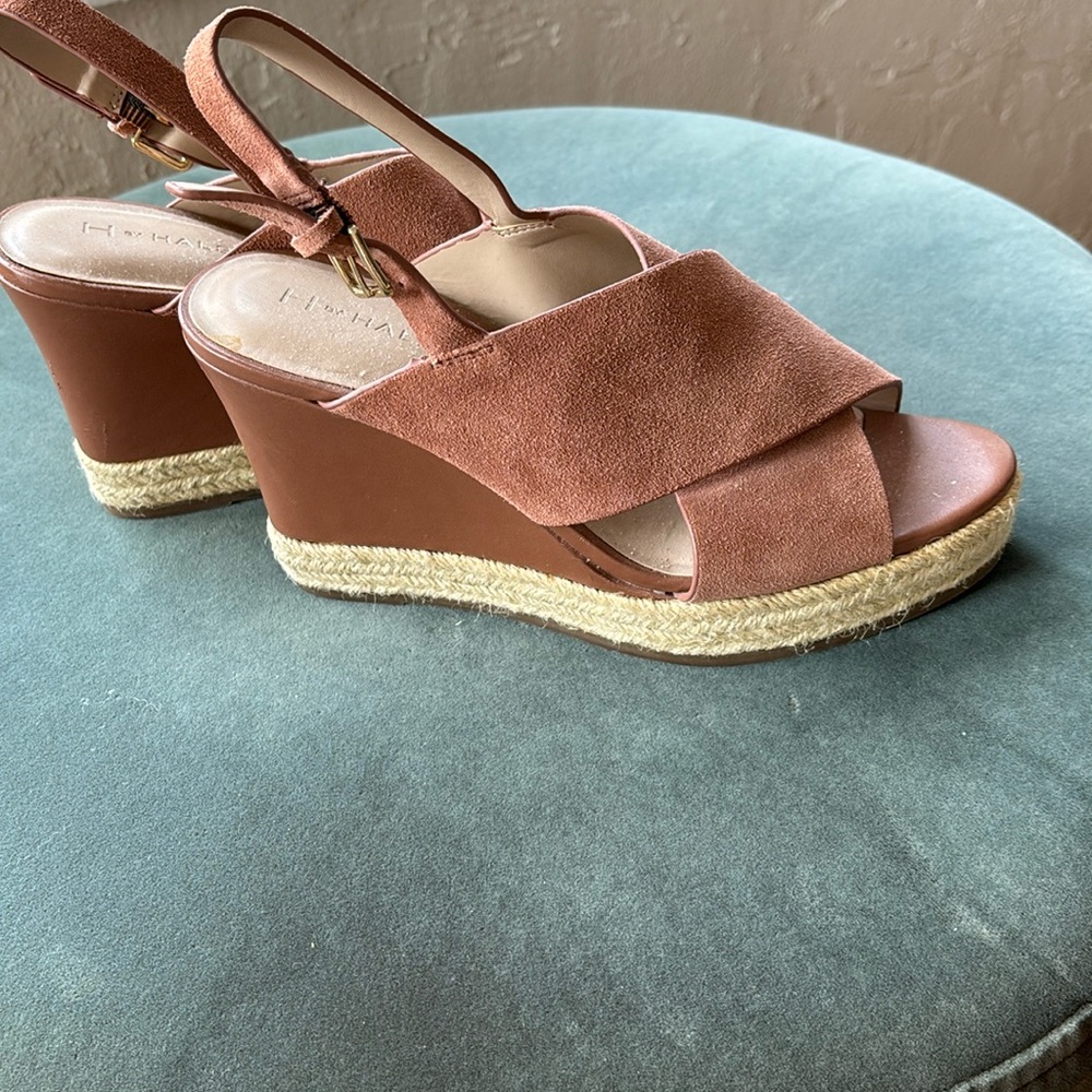 H by Halston Stella Crossover Espadrille Wedge 8.5